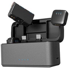 Resim Jimi M15 Mic 2 2 Verici + 1 Alıcı + Şarj Kutusu Akıllı Gürültü Önleyici Wireless Kablosuz Yaka Mikrofonu 