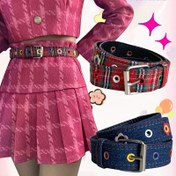 Resim 1 adet Vintage Kanvas Kemer Kadın & Erkek, Y2K Moda, Çok Yönlü, Deliksiz Plaid Kot Kemer, Her Gün Giyim, Dokusuz Kumaş, Ortalama Beden 