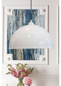 Resim Beyaz Tekli Avize Sarkıt Lamba Restoran Otel Kuaför Avizesi Çocuk Odası Bebek Odası Modelleri Beyaz 