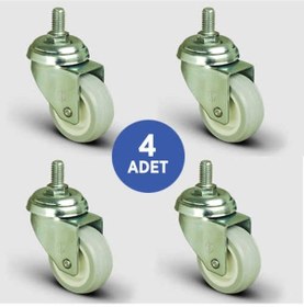 Resim 4 Adet Ep05Zkc50. Oynak Civatalı Pvc Kaplı Mobilya Tekerleği. 