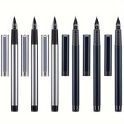 Resim Jinhao 65 Çelik Kalem Seti 3 Adet - Ergonomik Tasarım ile Çıkartmalı Kapa, Ultra İnce Uç ile 3.4mm Mürekkep Kartuşu Yenileme için Dönüştürücü - Mat ve Gümüş Finiş 