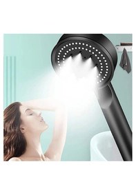 Resim 5 Fonksiyonlu Royal Spray Fonksiyonlu Siyah Duş Başlığı Yumuşak S Beyaz 