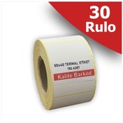 Resim 50x40 Termal Etiket | 30 Rulo Termal Barkod Etiketi 