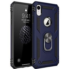 Resim Microsonic Apple Iphone Xr Kılıf Military Ring Holder Lacivert 