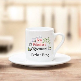 Resim Fen Bilimleri Öğretmeni Hediye Türk Kahvesi Fincanı 