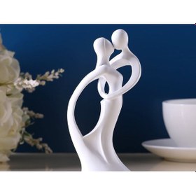 Resim Sevgililer Günü Heykeli İki Sevgili Minik Heykelcik 13cm 