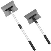 Resim Uzatılabilir Otomobil Kar Sökücü - 180 Derece Döner Bıçaklı Cam Buzağıcı Ve Silecek - Kışlık Araç Temizlik Aracı Gri 