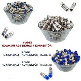 Resim F Konnektör Sıkma Pensesi + Kablo Soyucu + Sıkmalı F Konnektörler 