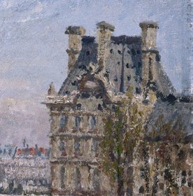 Resim Camille Pissarro - Pavillon de Flore 3D Textured Print - "27"x"33" in/70x84 cm / As Roll (Canvas) 