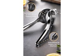 Resim Feyza Design Pratik Metalik Limon Sıkacağı, Sağlıklı ve Hızlı Meyve Sıkımı 