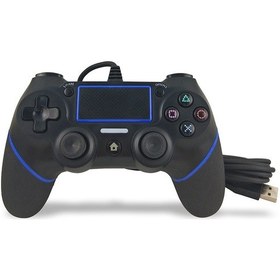 Resim Ps4 Kolu Kablolu Kolu Kablo Oyun Denetleyicisi Siyah Mavi İçin 