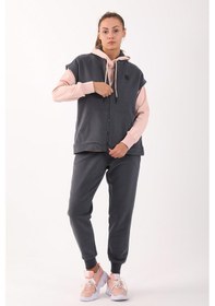 Resim Maraton Sportswear Comfort Kadın Hakim Yaka Uzun Kol Basic Antrasit Eşofman Takımı 21912-antrasit Antrasit 
