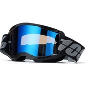 Resim Tangshopping Motosiklet Arazi Kum Önleyici Kask Gözlüğü Siyah Çerçeve-mavi Film 