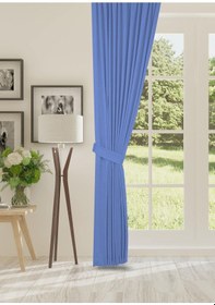 Resim Cheap's Home Petek Dokulu Kadife Dokuma Sık 1 X 3 Pileli Fon Perde İndigo Mavi 