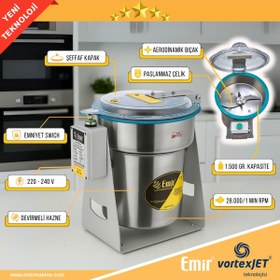 Resim Emir Endüstriyel Mutfak Toz Acı Biber Öğütücü Elektrikli Kuru Gıda Çekme Makinası Öğütücü Değirmen Makinesi 1500 Gr 28000 D 