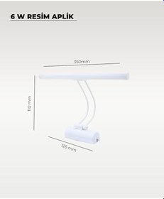 Resim 6W Beyaz Flüt Aplik 3200K (Sarı Işık) 
