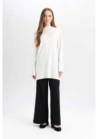 Resim Defacto Relax Fit Triko Pantolon Beli Lastikli Basic Düz Geniş Paça Y1325AZ24AUBK81 Siyah 