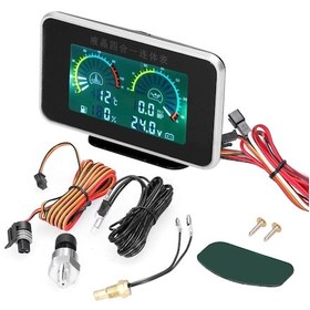 Resim Honmex Siyah 4 Fonksiyonlu Araç Lcd Göstergesi - Yağ Basıncı, Voltaj, Su Sıcaklığı Ve Yakıt Seviyesi Ölçer 