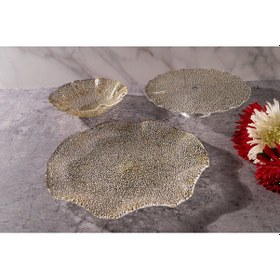 Resim I.v.v Özel Altın Pasta Tabağı - 33cm Zarif Cam Kek Standı Dekoratif Tabak & Kaseler Çok Renkli 