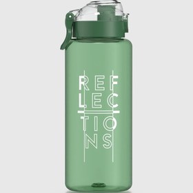 Resim Renga Saga Loop Yazı Desenli 1000 ml Tritan Matara 912138 Yeşil 