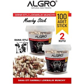 Resim Algro Dana Etli Lokmalık Munchy Stick 50 Adet 2 Kova 