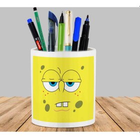 Resim Sünger Bob Kaktüs Sukulent Saksı Kalemlik 