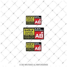Resim Bt67 Kaskimi Cikarma Yazili Ab Rh Pozitif (+) Kan Grubu Etiketi 