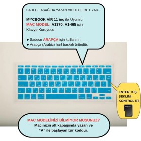 Resim McStorey Arapça Klavye Macbook Air Kılıf 11 inç A1370 A1465 UK Enter ile Uyumlu 