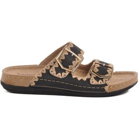 Resim Siyah Anatomik Çift Bantlı Kadın Terlik 41.001 Z Siyah 