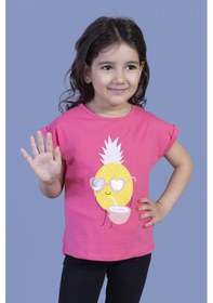 Resim Toontoy Kids Toontoy Kız Çocuk Ananas Baskılı Tişört Fuşya 