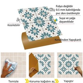Resim Tink Kendinden Yapışkanlı Yeşilçiçek Bahçesi Desenli Pvc Karo 30x30 Cm 