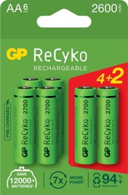 Resim AA 2600 Mah Şarjlı Kalem Pil 4+2'Li Paket Gp270AAhce4-2 GP