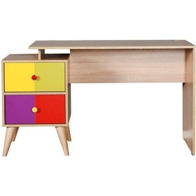 Resim Rainbow 2 Çekmeceli Çalışma Masası-sonoma-sarı Yeşil 128x75x57 Cm Gxyxd 