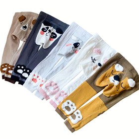 Resim 3'lü Paket 'Sevimli Hayvan & Neşeli Yüz Bebek Pantolonu - Yumuşak Tüm Mevsim Kısa Bacak Isıtıcılar (0-4 Yaş) | Panda, İnek, Ayı & Mantı Desenleri | Makinede Yıkanabilir Kıyafet & 