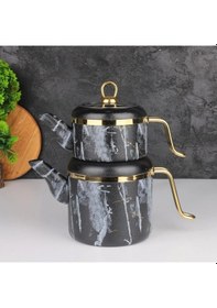Resim Arow Oolong Granit Çaydanlık Takımı - Siyah - Tr-4442 Siyah 
