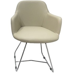 Resim Melik Deri Bekleme Koltuğu Metal Ayaklı Ergonomik Oturum Şık Ve Dayanıklı Tasarım Bej 