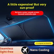 Resim Anında Serinletici Araç Güneşliği | %99 UV Engelleme & Isı Kalkanı | Sedan, SUV ve Kamyonet için Katlanabilir | Evrensel Uyumlu Cam Koruyucu | Titanyum Kaplama Anti-Parlaklık Örtüsü, Premium Güneş Geçirmez Film Teknolojisi 