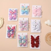 Resim 2 Renkli Şeker Temalı Saç Tokaları ile Şık Kelebek Kurdeleler, Kızların At Kuyrukları İçin Mükemmel, Festivaller ve Okul Stili İçin Uygun. 