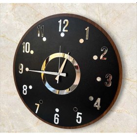 Resim Siyah Gri Aynalı Sayılı Sessiz Hediyelik Ahşap Aasaat258 Siyah 