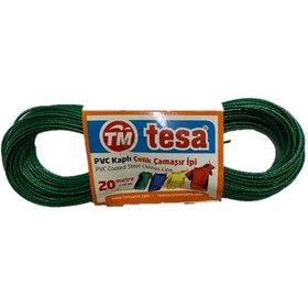 Resim Tesa Pvc Kaplı Çelik Çamaşır Ipi 20 Mt Yeşil 