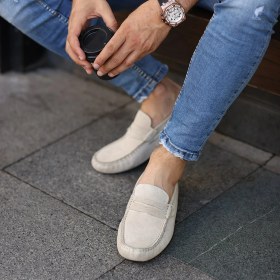 Resim Sail Laker's - Bej Süet Deri Erkek Loafer Ayakkabı 101-6055-11169 