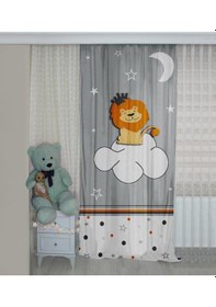 Resim Bebişim Sevimli Aslan Bi171 Çift Kanat Çocuk Odası Fon Perde 