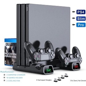 Resim Ps4 Pro Ve Slim İçin Fanlı Dikey Soğutucu Ve Kol Şarj Edici Organ 