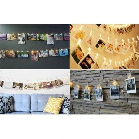 Resim 10'lu LED Işıklı Fotoğraf Mandalları ( Lisinya ) 