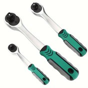 Resim 72-dişli 1/4, 3/8, 1/2 Sürücü Soket Ratchet Set Uzatılabilir Sap Anahtarı Hızlı Serbest Bırakma Tersinir Dişli Tork Anahtarı Mekanik Araçlar, Ratchet Sap Anahtarı Hızlı Serbest Bırakma Tersinir 