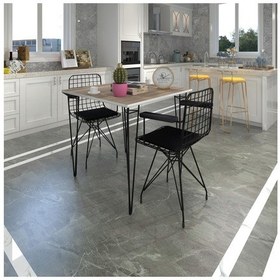 Resim Knsz masa sandalye takımı hem75mazlum crdsyh 060*060 klç 2 sandalye syhsyh kolçaklı 