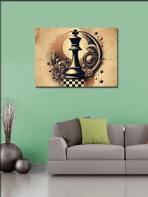 Resim Tablo Mega Kanvas Tablo Satranç Figürü Çizimi YTCNVS501921, 100 x 140 