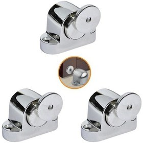 Resim Manyetik Kapı Tamponu Stoperi Nikel Kapı Stopu Mıknatıslı (3 Adet) 