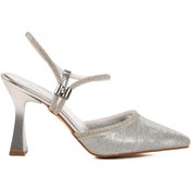 Resim Gümüş İnce Topuklu Kadın Abiye Ayakkabı 417603 Z Gümüş 