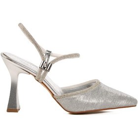 Resim Gümüş İnce Topuklu Kadın Abiye Ayakkabı 417603 Z Gümüş 
